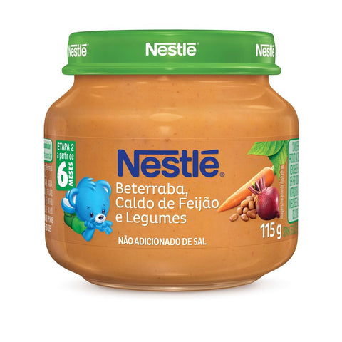 Papinha Infantil de Beterraba Caldo de Feijao e Legumes Nestlé 115g