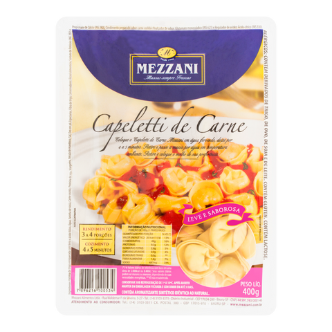 Capeletti Com Recheio de Carne Mezzani 400g