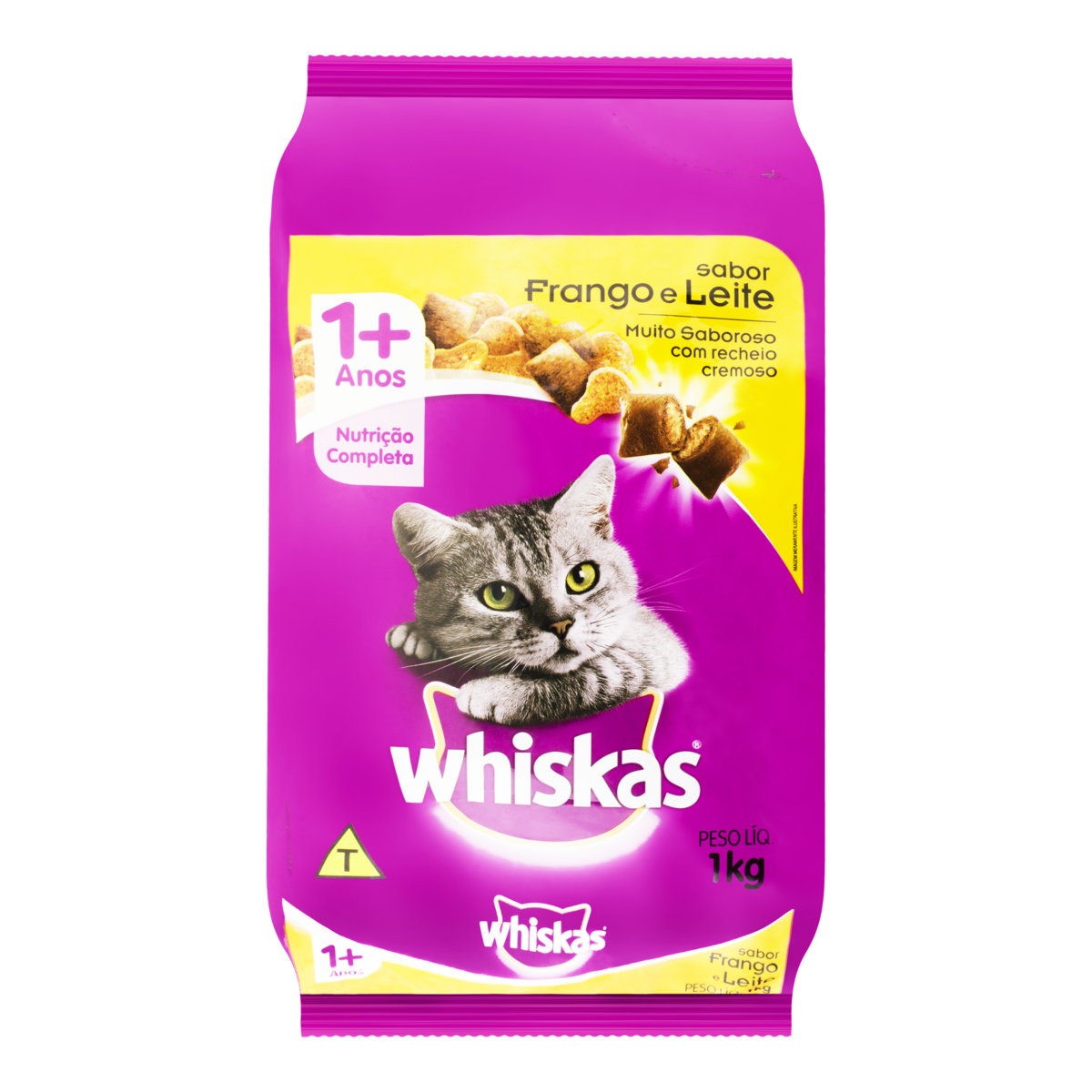 Ração para Gatos Adultos Sabor Frango e Leite Whiskas 3Kg