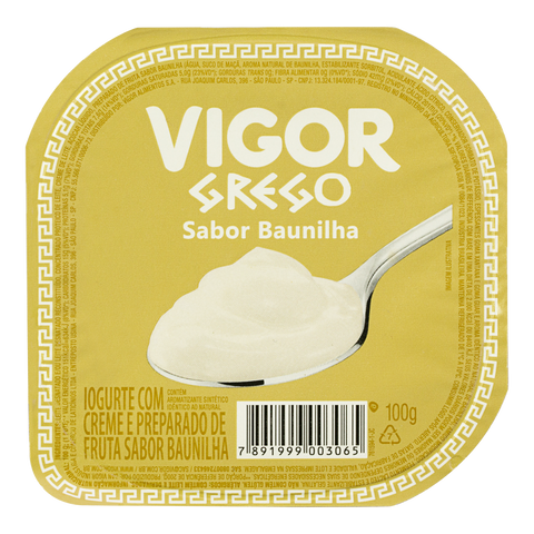 Iogurte Grego Vigor Sabor Baunilha 100g