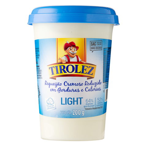 Requeijão Cremoso Light Tirolez Copo 200g