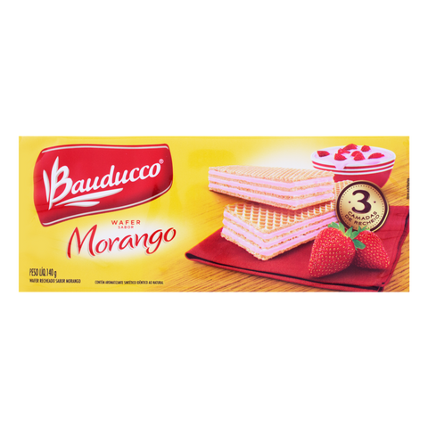 Biscoito Bauducco Wafer de Morango 140g