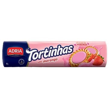 Biscoito Adria Tortinhas Recheado de Morango Pacote 160g