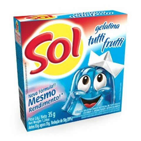 Gelatina em Pó Sol Sabor Tutii Frutii 35g