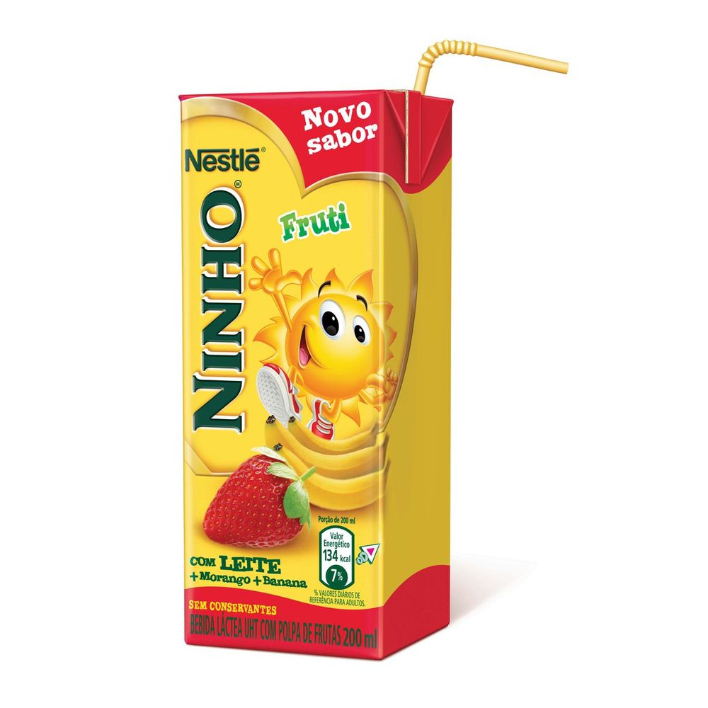 Bebida Láctea Ninho Sabor Morango e Banana 200mL