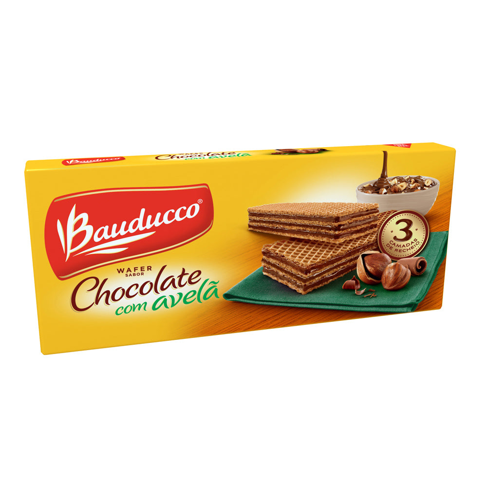 Biscoito Bauducco Wafer de Chocolate e Avela 140g