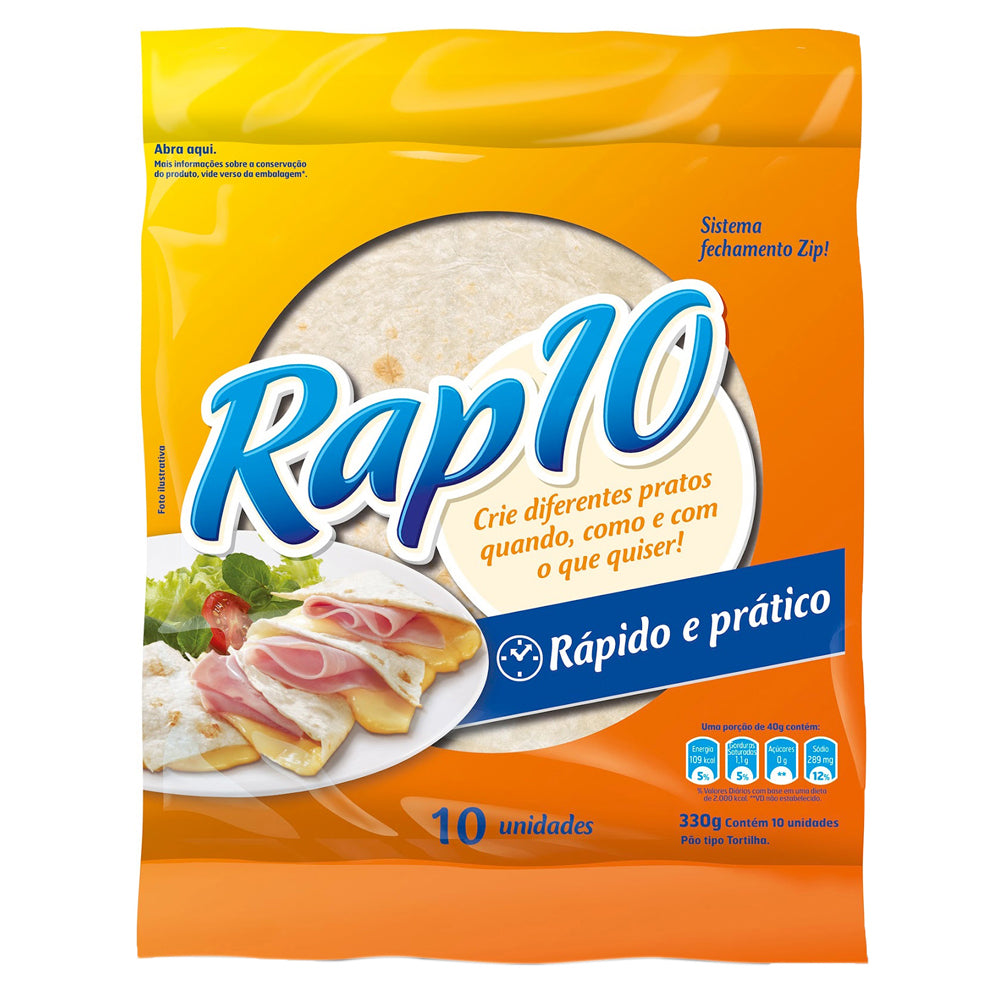 Pão Tipo Tortilha Rap 10 Pullman 330g