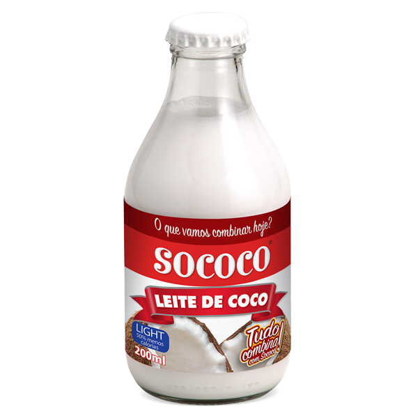 Leite de Côco Light Sococo Vidro 200mL