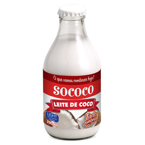 Leite de Côco Light Sococo Vidro 200mL